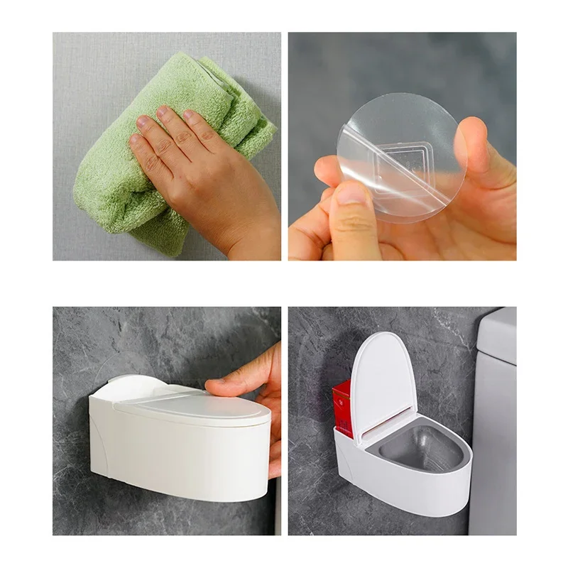 Asbak Toilet Kreatif yang Dipasang di Dinding Berbentuk Toilet dengan Tutup Asbak Alat Merokok untuk Rumah Kantor Kotak Dekorasi Kamar Mandi Asbak