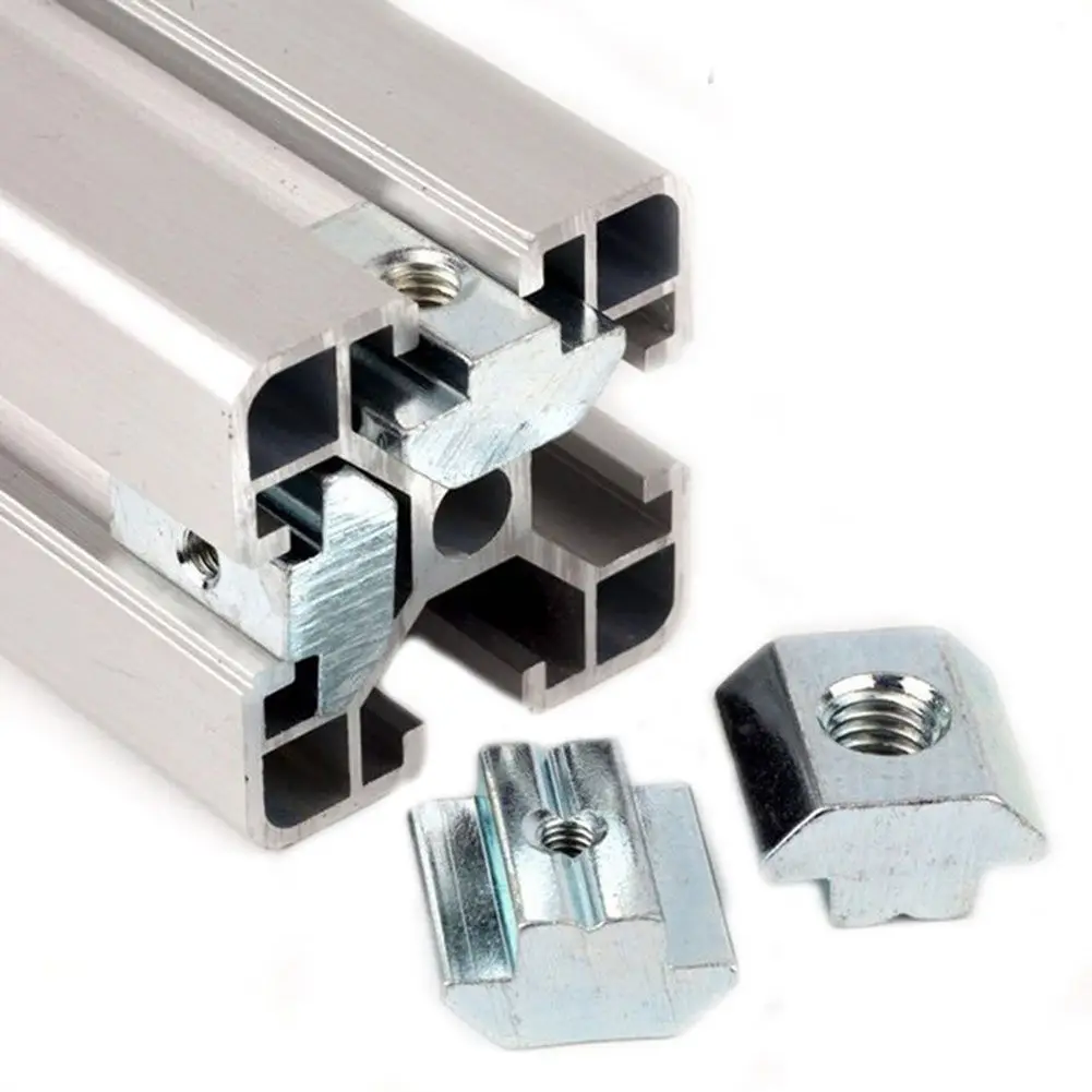Groove Blocks M8 Slot Nut Accessories Slider Nut Steel Galvanized Aluminium Profiles Fastener 100pcs High Quality