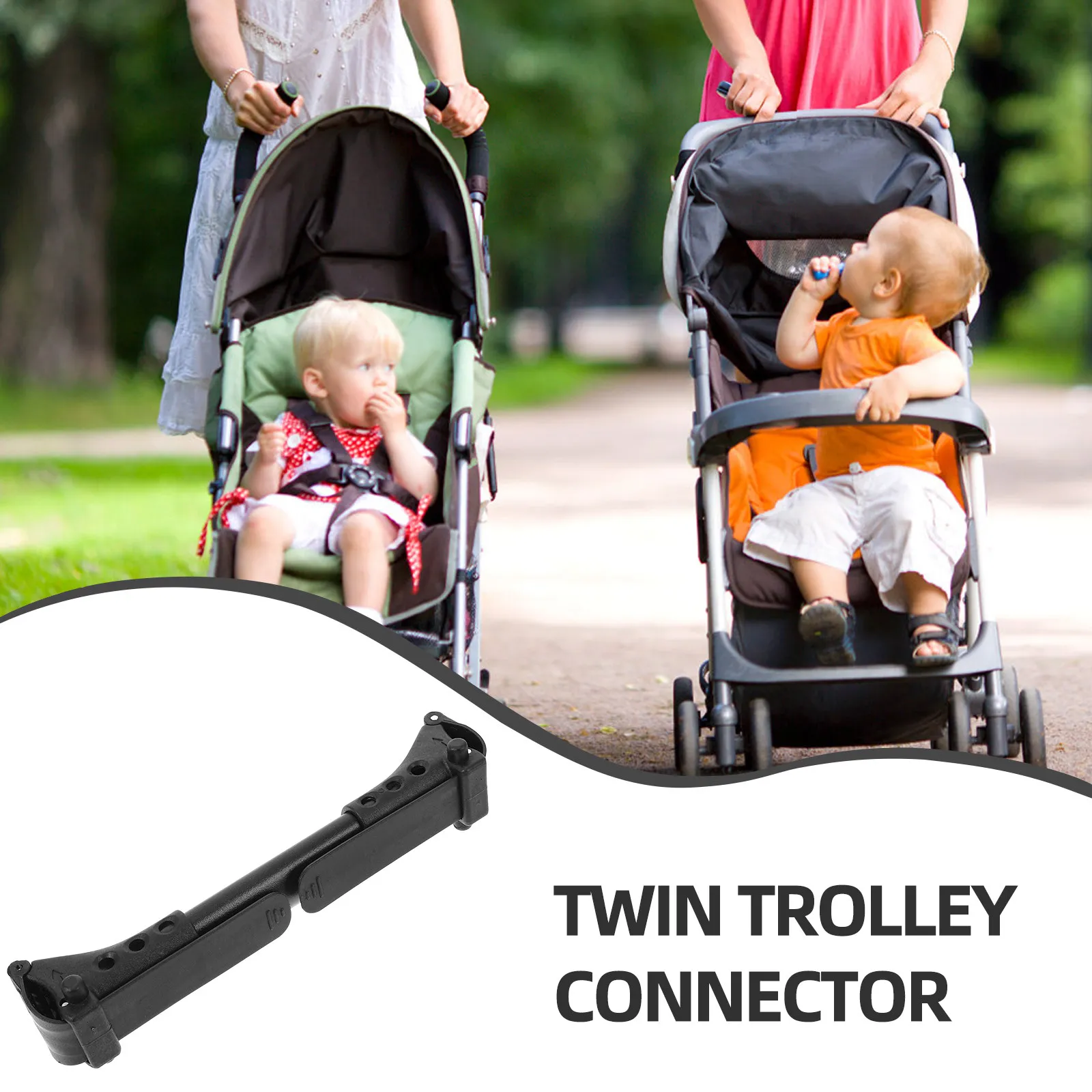 Universal Adjustable Twin Stroller Connector Plastic Heavy Duty Link for Double Pushchairs Stroller Connectors for Siblings