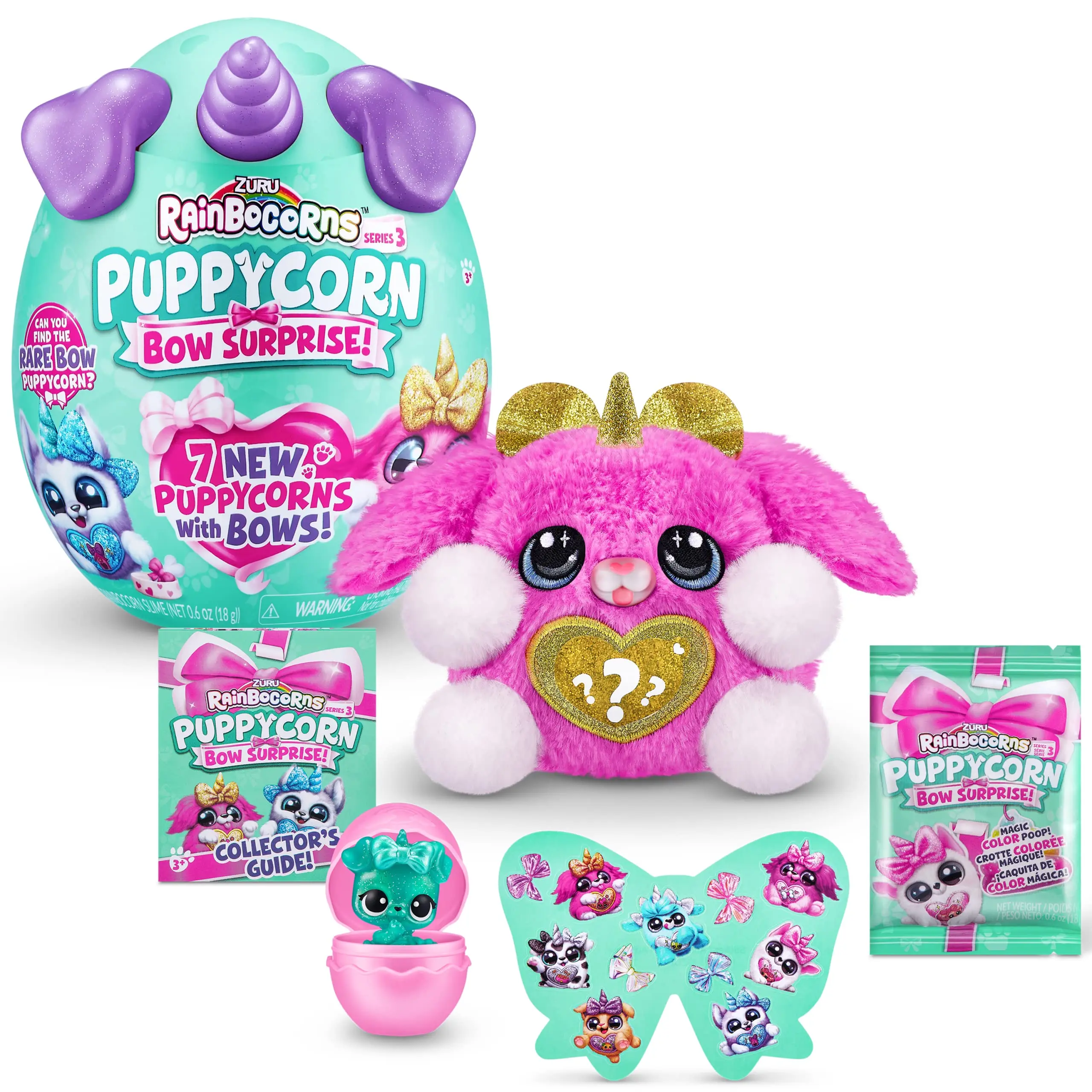 Rainbocorns ZURU Puppycorn Scent Surprise، حيوان محشو قطيفة قابل للجمع، بيضة مفاجئة، عبوة ملصقات، قطيفة للكلاب، لعمر 3 سنوات فما فوق #2