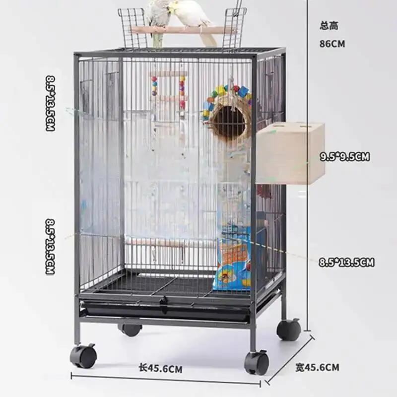 

Indoor Square Bird Cage Quail Canary Hamster Speciality Breeding Bird Cage Accessories Jaula Decorativa Pet Products RR50BC