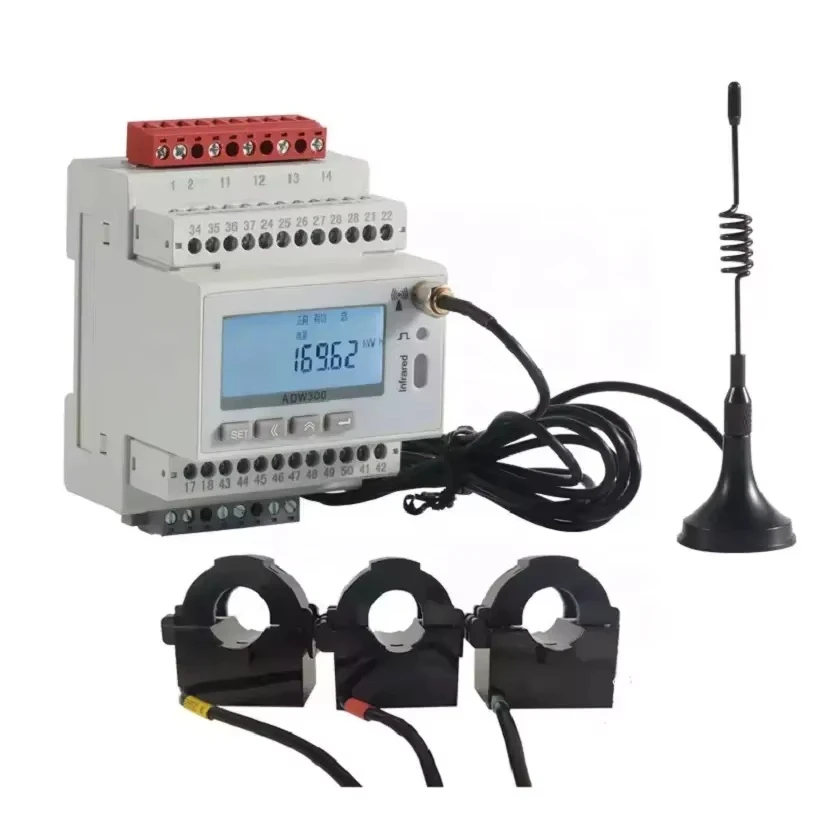 ADW300 3 Phase 4 Wire Rs485-modbus 380v Din Rail Energy Power Monitoring 4g with Lcd Display