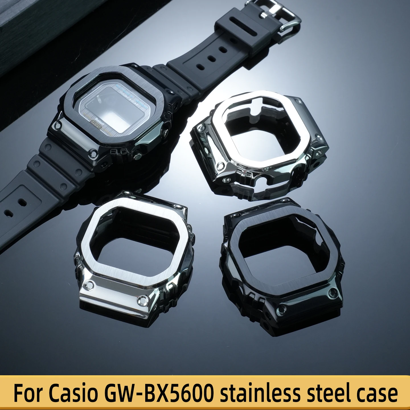 

Suitable for Casio GW-BX5600 stainless steel case, gw-bx5600 men's small square stainless steel case, modified watch accessories