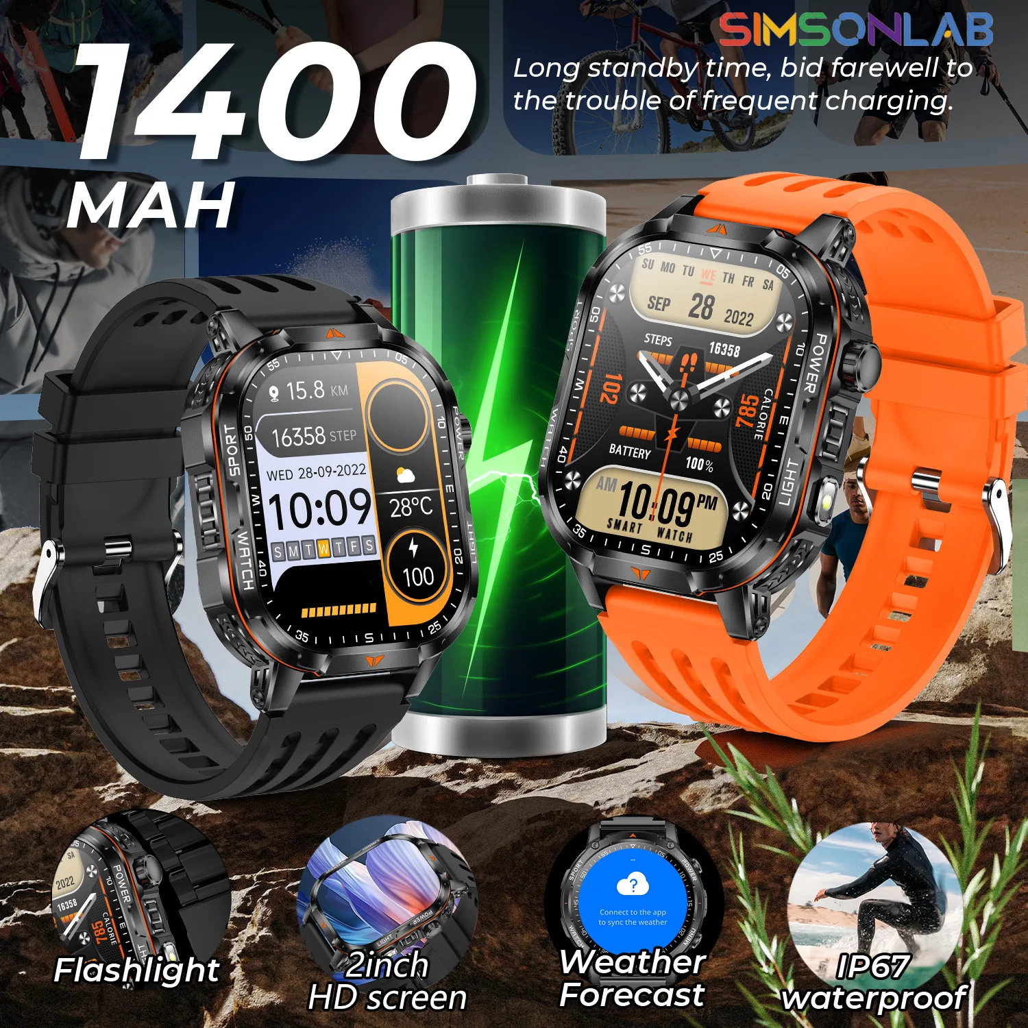 

Новые мужские спортивные смарт-часы 2026 года с HD-экраном 2,01 дюйма, Bluetooth-вызовами, аккумулятором 1400 мАч, фитнес-трекером, монитором сердечного ритма/сна для Android и iOS