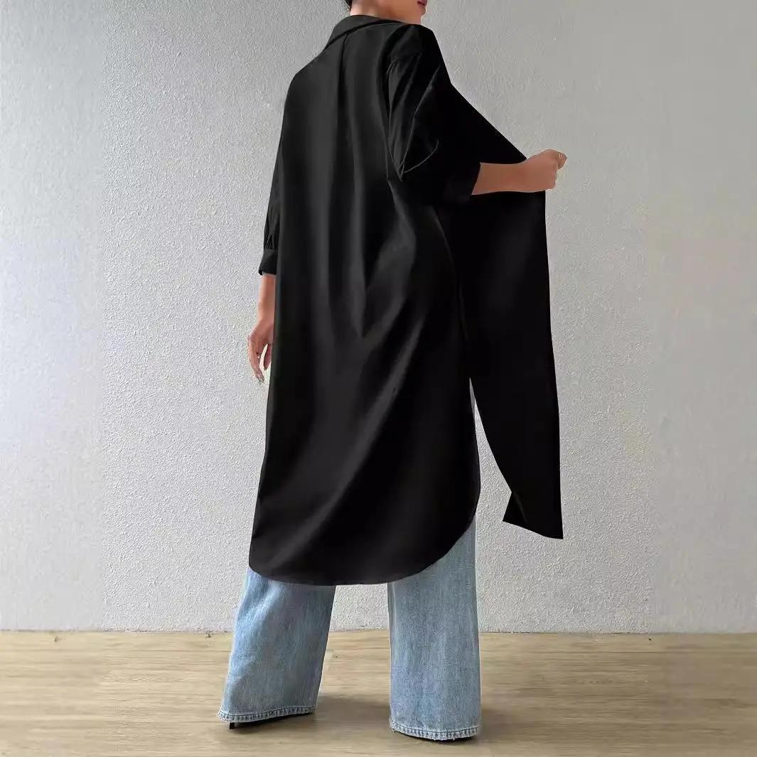 Lang vest voor dames Mid-Slee irt Commute Sle Polyestervezel 00% Normaal dun Zevenkwart Sve-lengte