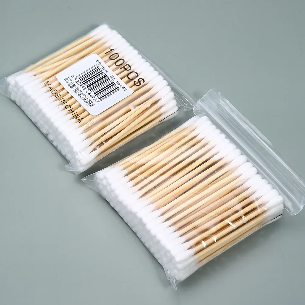 Hot Sale Cotton Swabs 1000pc/lot Double Head  Nose Ears Cleaning Women Make Up Cotton Buds Tip for Wood Sticks Health Care Tools