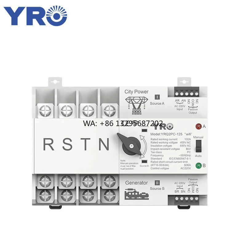

Yro 125A WiFi Electric AC Power Transfer Switch Kit 3 Phase Changeover Switching Umschalter ATS 125A Transfer Switching