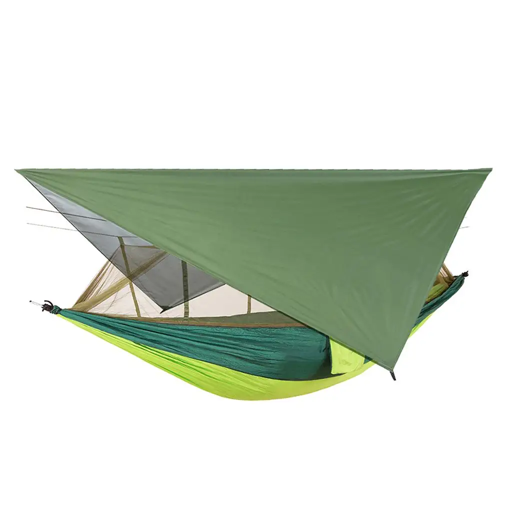 

Outdoor Hiking Hammocks with Mosquito Net and Waterproof Tarp Portable Parachute Bed for Camping Garden Travel