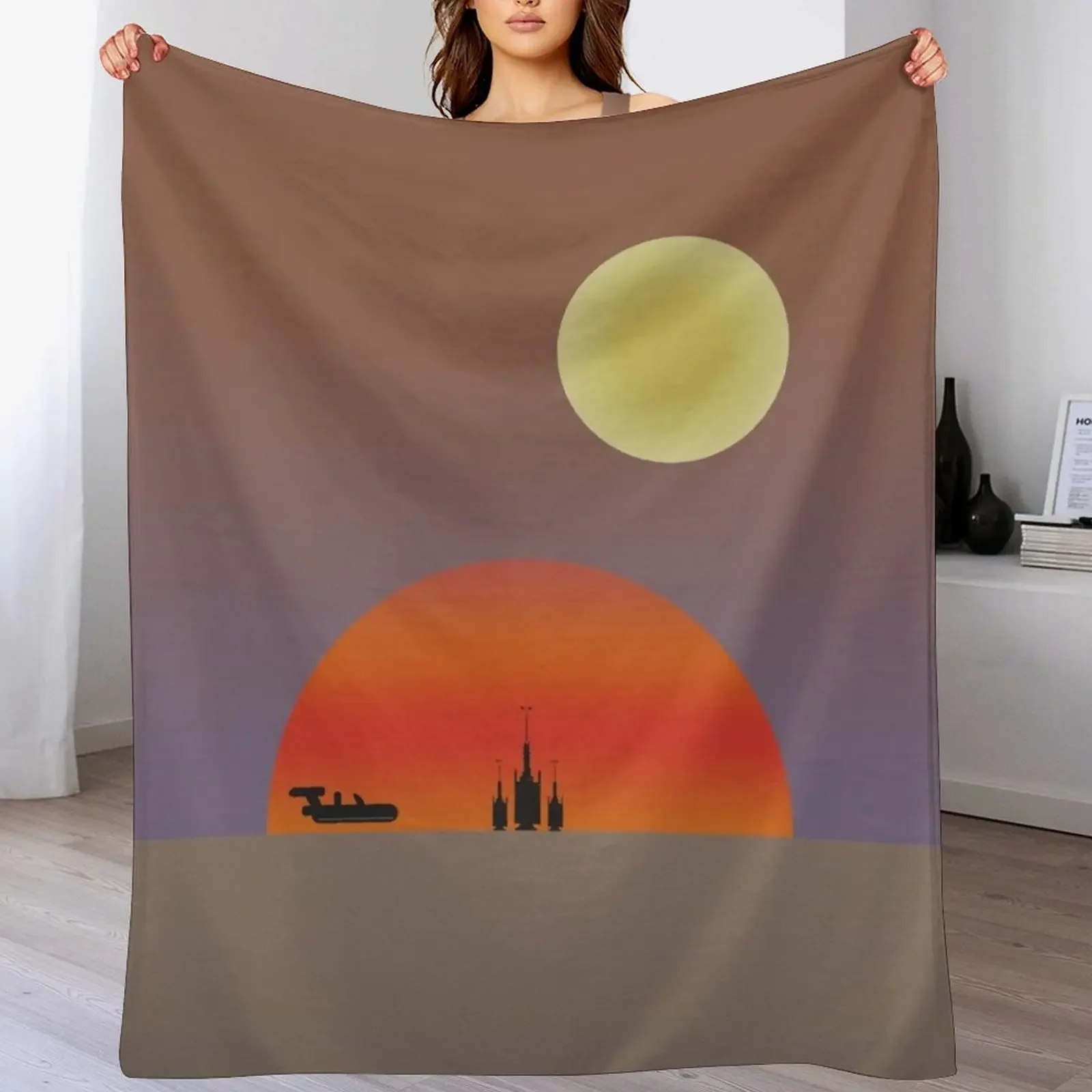 TATOOINE SUNSET Throw Blanket Cozy Microfiber Throw Blanket for Home Bedroom