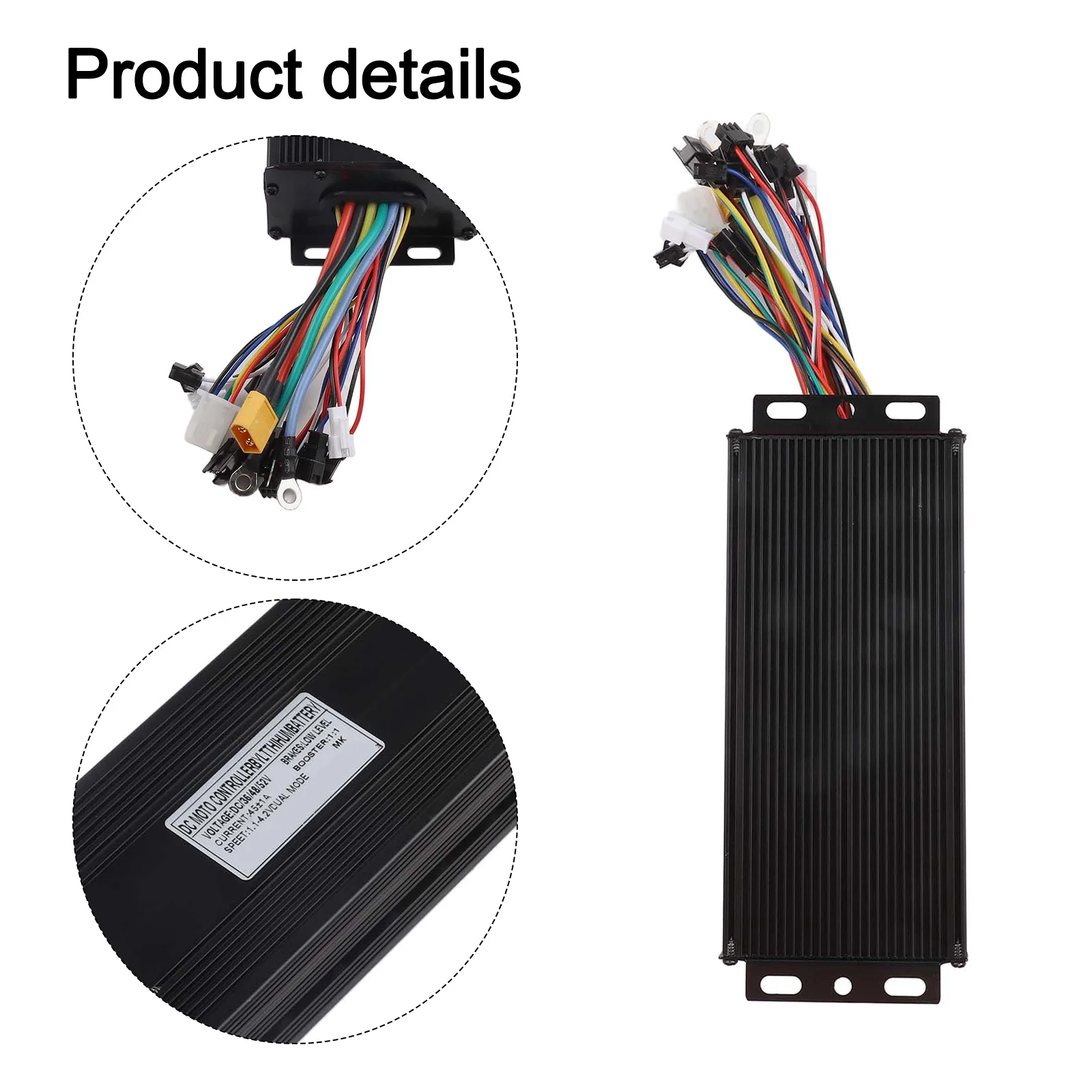 

Бесщеточный контроллер 45А, контроллер бесщеточного двигателя, контроллер 36 В для электронного велосипеда, контроллер 52 В, высокопроизводительный блок управления двигателем