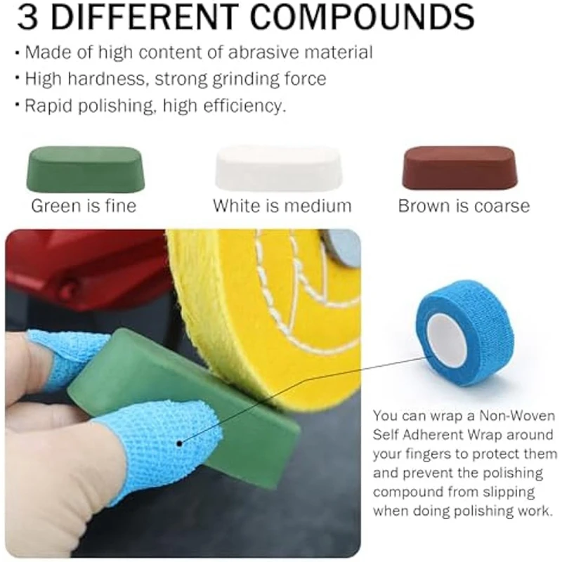 Полировальные полировальные круги PORK-6 дюймов, для настольной шлифовальной машины, с полирующими полировальными режущими блоками, с неткаными повязками