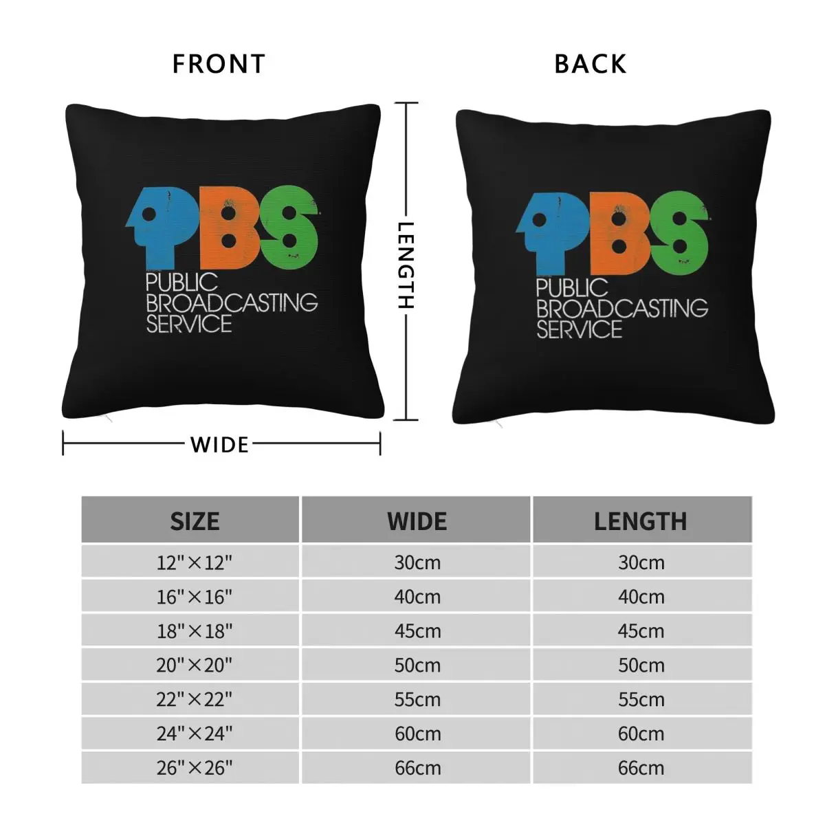 Public Broadcasting Service Square Pillowcase Polyester Linen Velvet Creative Zip Decor Throw Pillow Case Car Cushion Cover
