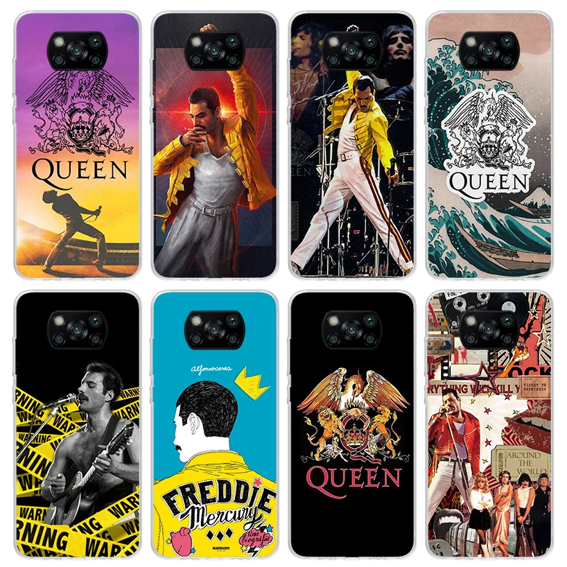 Rock Funky Freddie Mercury Queen Phone Case For Xiaomi Poco X6 X5 X4 X3 Nfc F6 F5 Pro F4 Gt M5S M4 M3 F3 F2 F1 Silicone Shell Pr