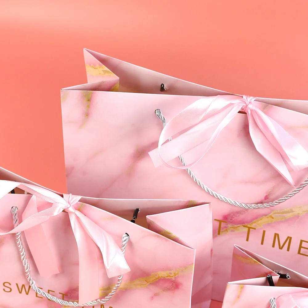 500 قطعة/الوحدة بالجملة مخصص مطبوعة شعارك الخاص مجوهرات الملابس التعبئة والتغليف حقيبة هدية التسوق ورقة حقيبة مع مقبض الشريط #5