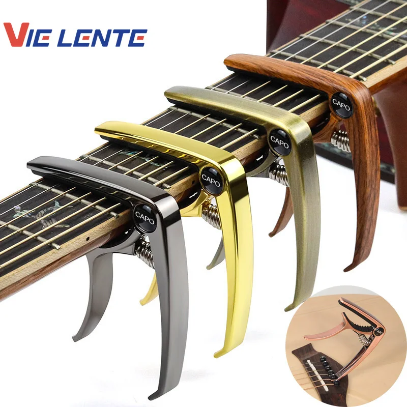 Capo de guitarra, abrazadera afinadora de guitarra de aleación de aluminio y Metal, capó de gatillo de llave profesional para instrumentos musicales eléctricos acústicos