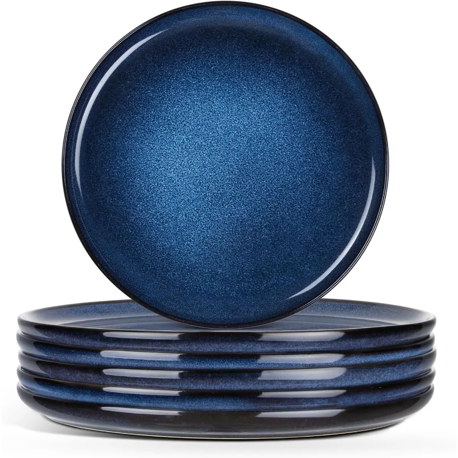 

8 керамических тарелок для салата, набор из 6 керамограничных блюд с реактивной глазурью для домашней кухни и ресторана, микроволновой печи и посудомоечной машины Sa