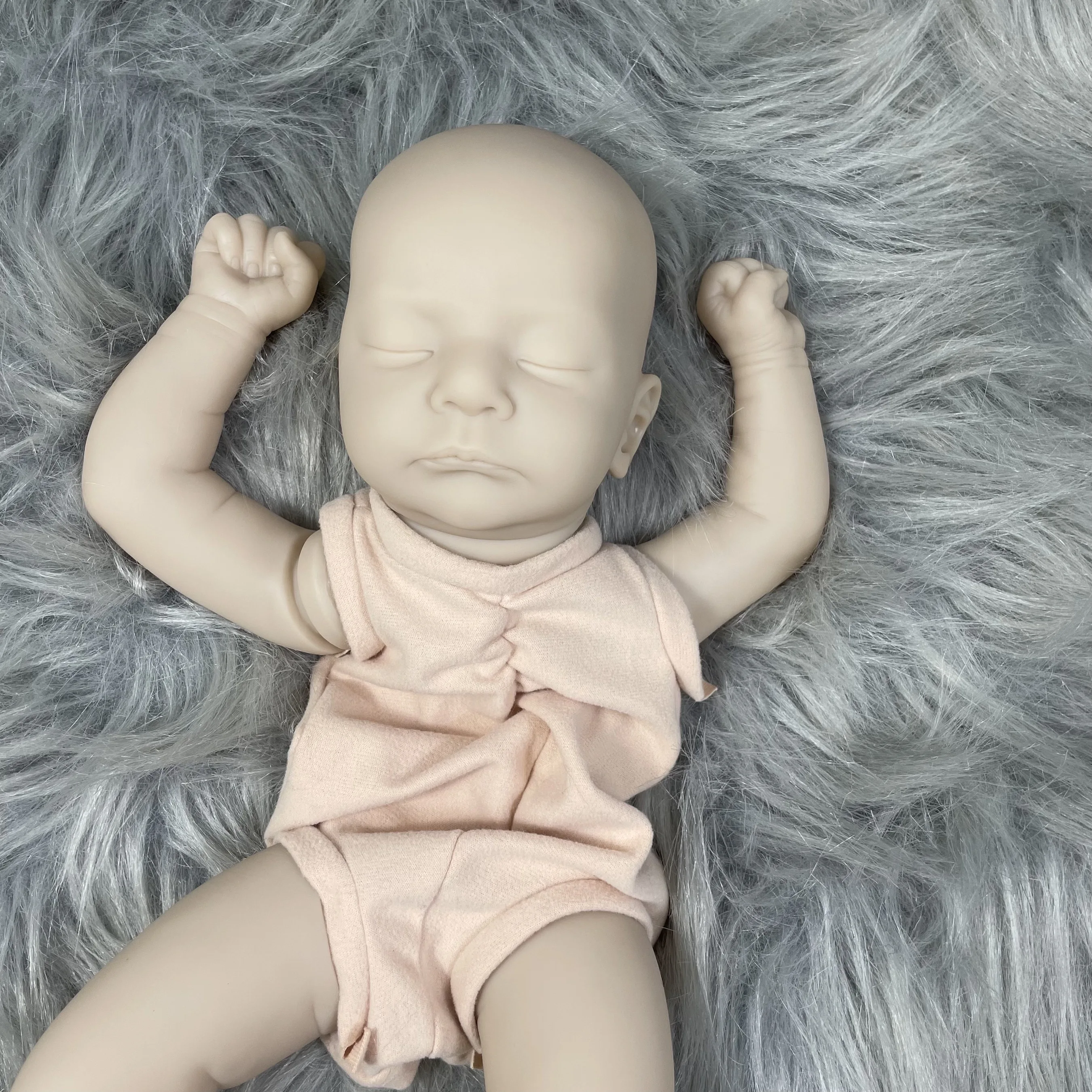 MRB 19 Inch  Reborn Vinyl Doll Kit Kai Unpainted Blank Doll Parts Lifelike Mold With Full Arms and Legs Cloth Body Included