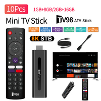 TV98 ATV H313 Mini TV Stick 8K 2.4G 5G WiFi Quad Core BT5.0 Android TV Stick 14.0 Set Top Box for Network Media Player