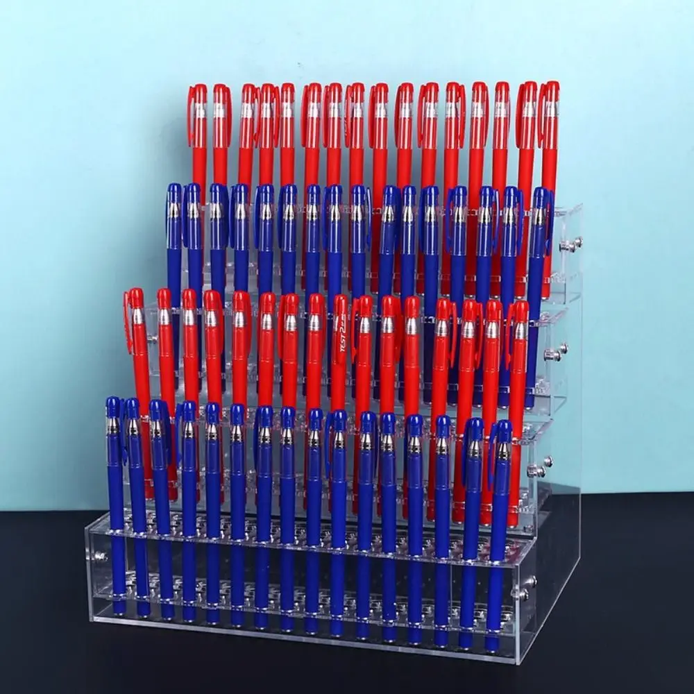 

1/2/3/4 Layer Mark Pen Holder Transparent Acrylic Stationery Display Shelf Multifunction Space-Saving Makeup Brush Holder