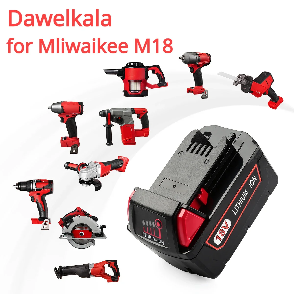 Batería de litio recargable para Milwaukee M18 XC, 18V, 12,0 Ah, 48-11-1860, 48-11-1850, 48-11-1840