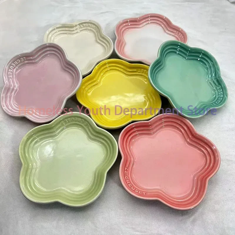 14cm Plum Blossom Small Plate Sauce Plates French Cool Color Cake Dish Gradual Spit Bone Dishs Tableware Ceramic Dessert image 2