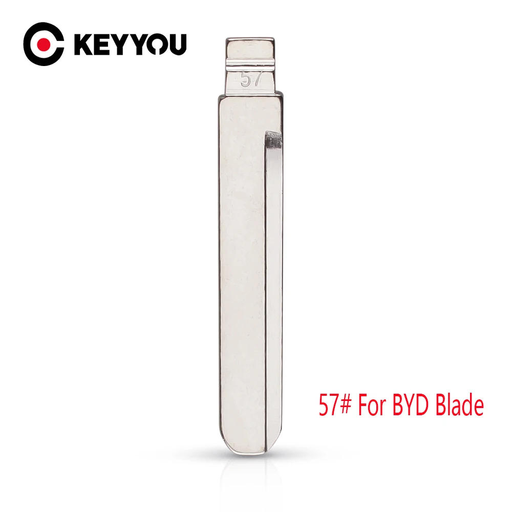 

KEYYOU 30pcs 57# Replacement Flip Remote Key Blade Car Key blank For BYD F3 Remote Key (Left Slot)