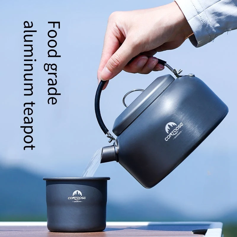 Outdoor Camping Tea Kettle,Food Grade Aluminium Portable Boil Kettle,Ultralight Cassette Stove Coffee Kettle Camp Kitchen