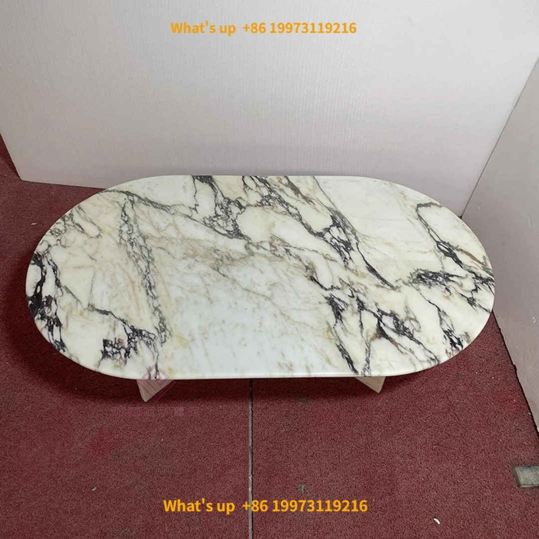 2026 Lux ury Calacatta Viola V Shaped Marble Coffee Table Stylish Modern Centerpiece for Living Room Elegant Italian Home Decor