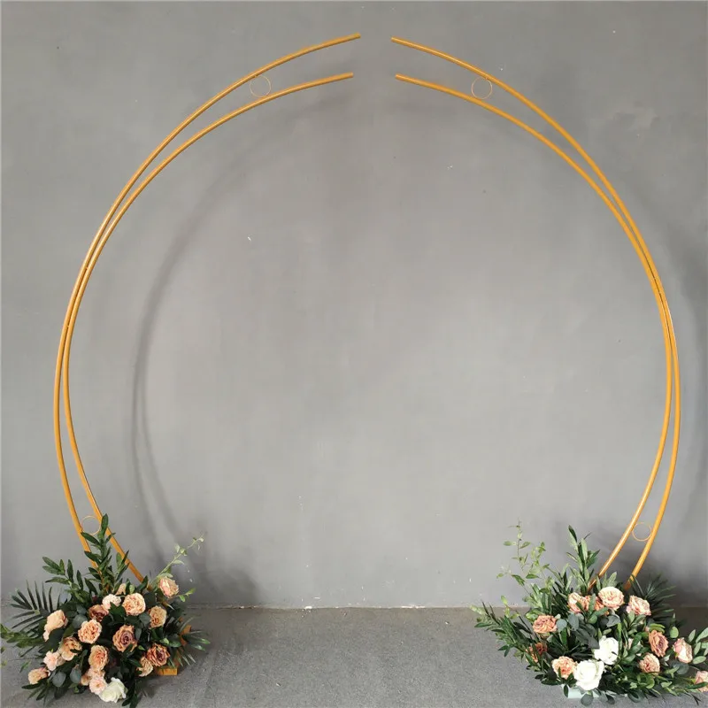 Imagem -02 - Design Europeu Casamento Backdrop Decoração Lua Arco Porta Prateleira Ouro Branco Metal Flor Stand para Festa de Aniversário Faça Você Mesmo Decorativo