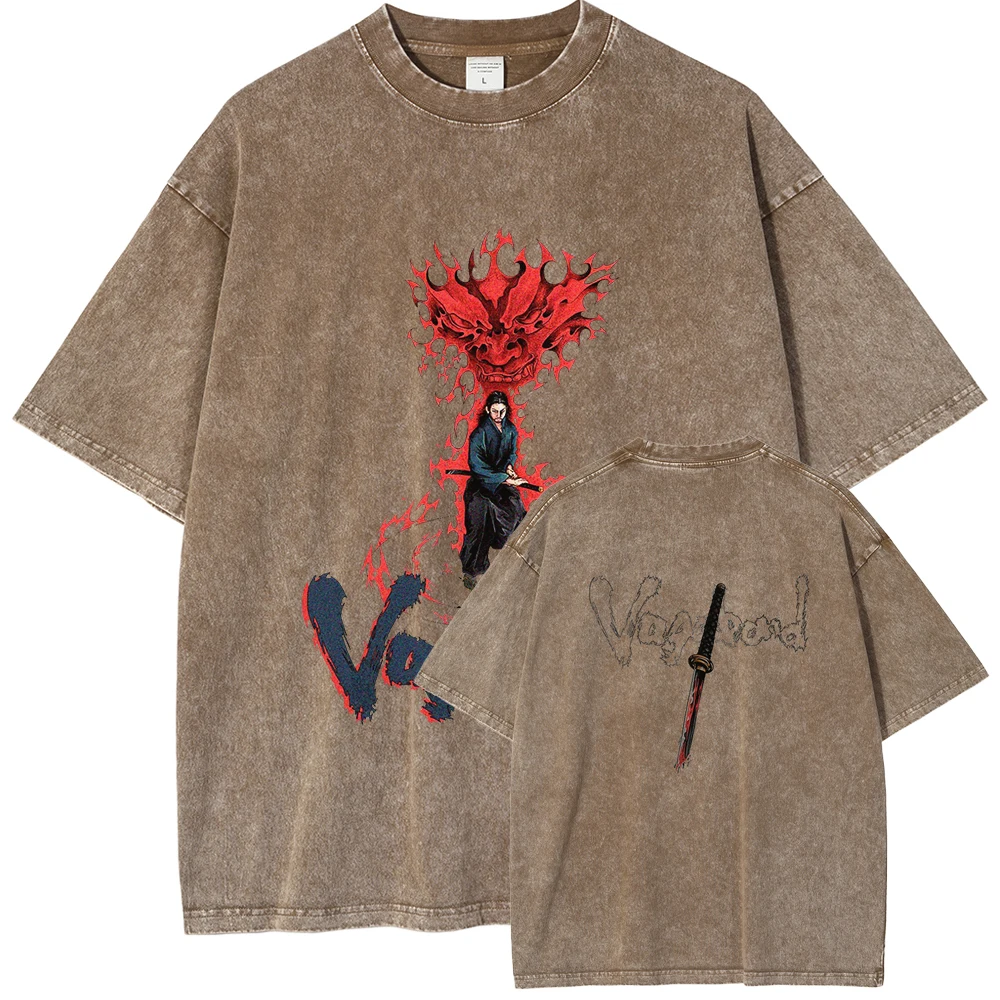 Anime Vagabond Miyamoto Musashi Graphic Tee Men Manga Vintage T-shirts 6