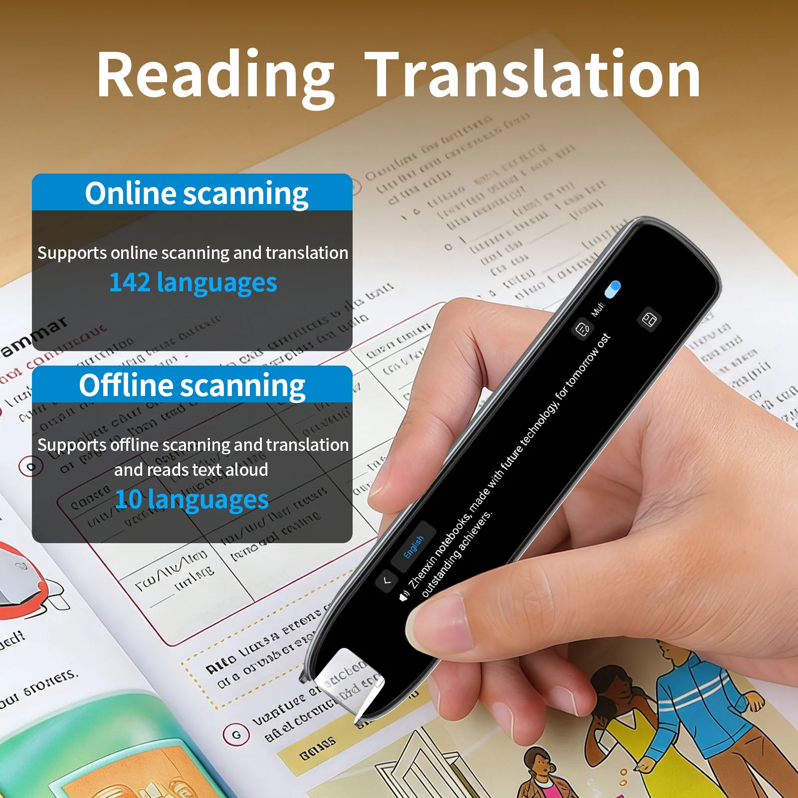 Smart Voice Translation Pen 142 Languages WIFI Scan Translator Pen Ai PEN Scanning Translation Pen For Business Travel Abroad