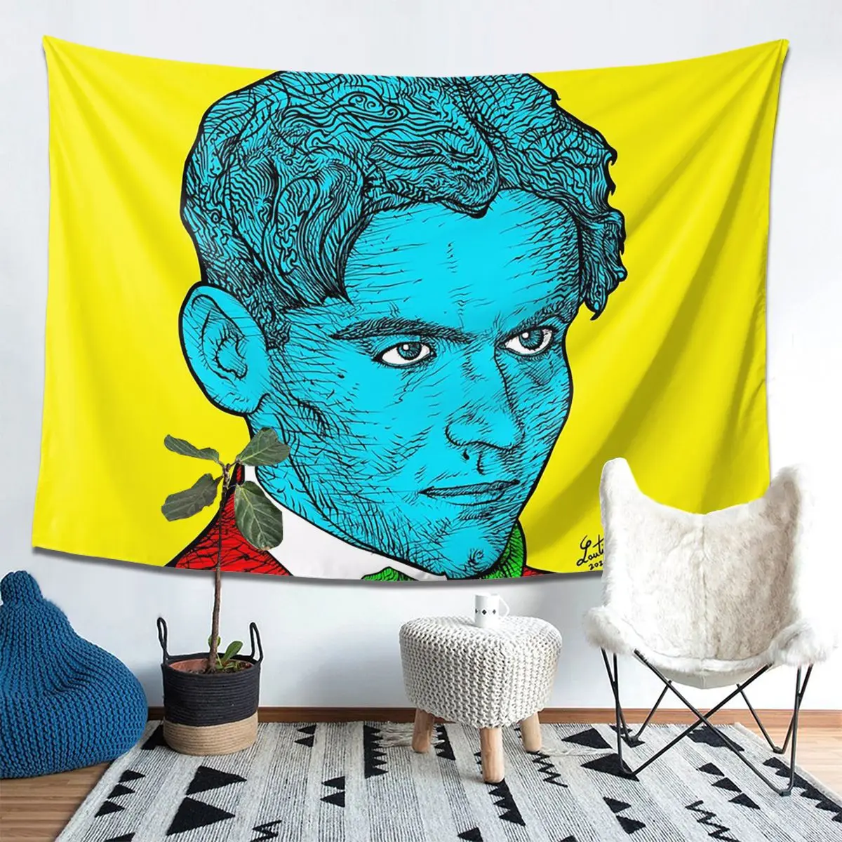 

Federico Garcia Lorca портрет 16, гобелен, декор, художественные эстетические гобелены для гостиной, спальни, дома, настенная ткань, настенная подвеска