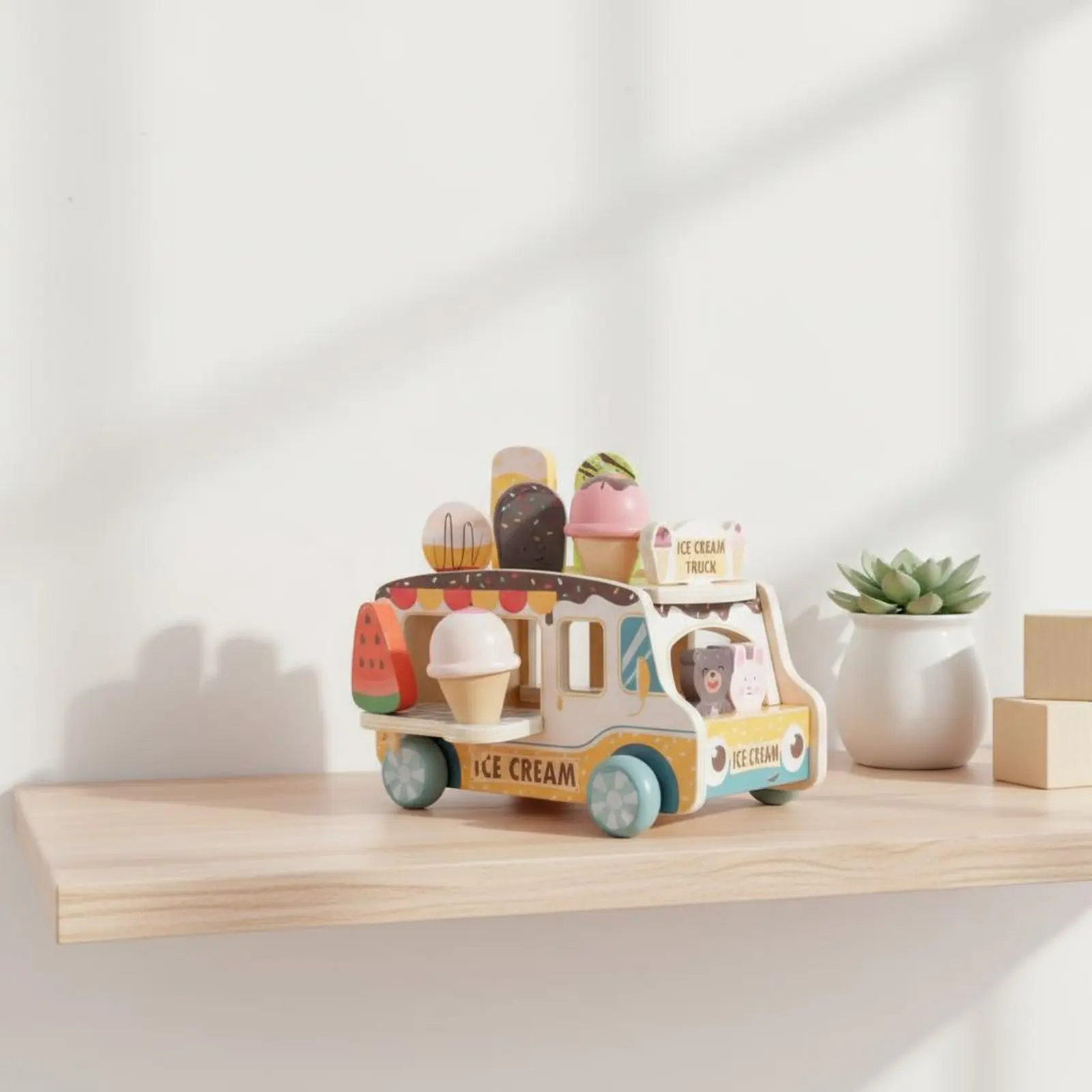 

Игровой набор «Магазин мороженого» с аксессуарами, игрушечной едой, тележкой и штабелируемыми контейнерами для детей