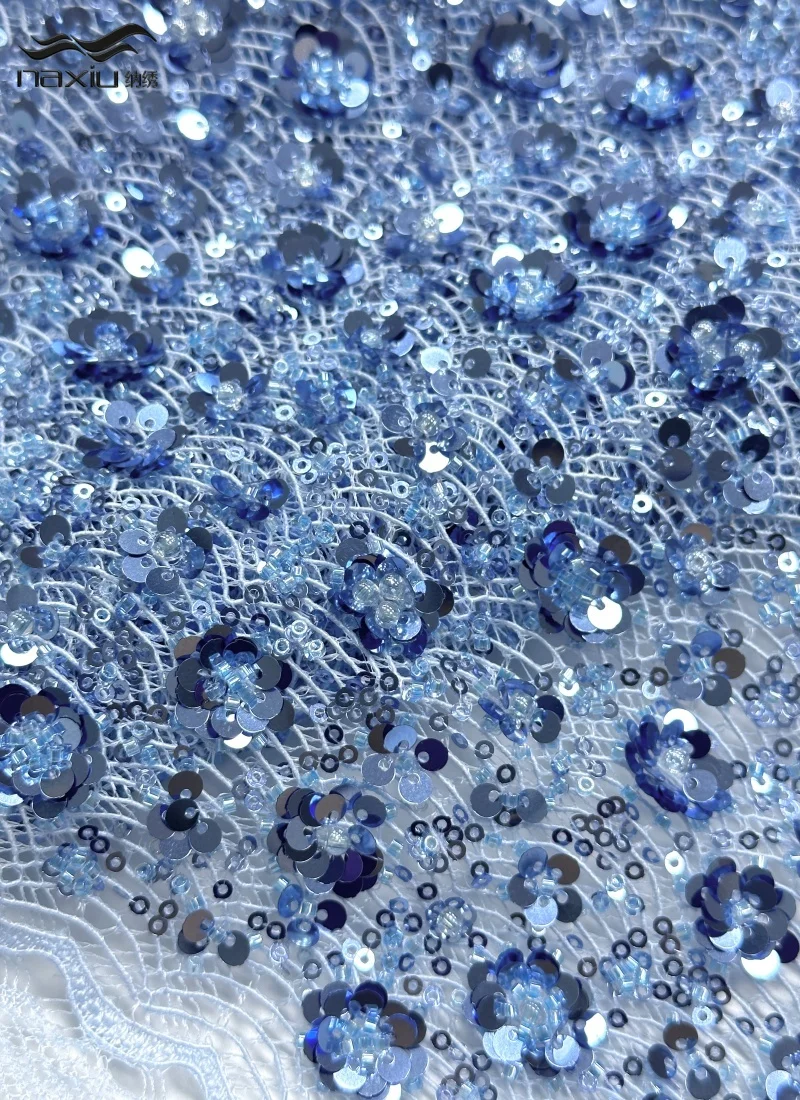 

Madison Nigerian Mesh Embroidery Beaded Lace Fabric 2026 French African Sequins Lace Fabric For Party Bridal Wedding Dress