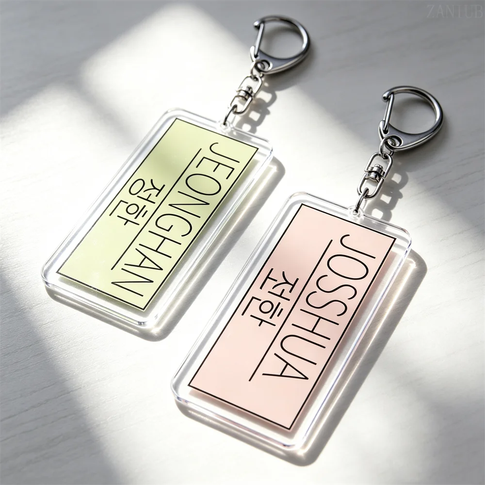 Hot Kpop Members Name Tag Keychains for Accessories Jewelry Acrylic  Jeonghan Joshua Key Ring Purse Phone Bag Charm Fans Gifts view 5