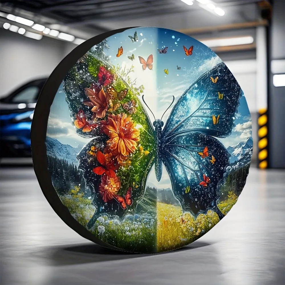 

Butterfly Transformation Polyester Spare Tire Cover Waterproof Automotive Protector