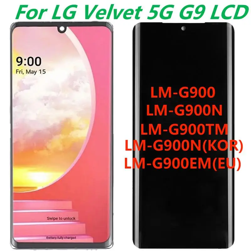 

Original AMOLED For LG Velvet G9 LCD Display With Frame 6.8” For LG Velvet 5G G900 LCD Display Screen Touch Digitizer Assembly