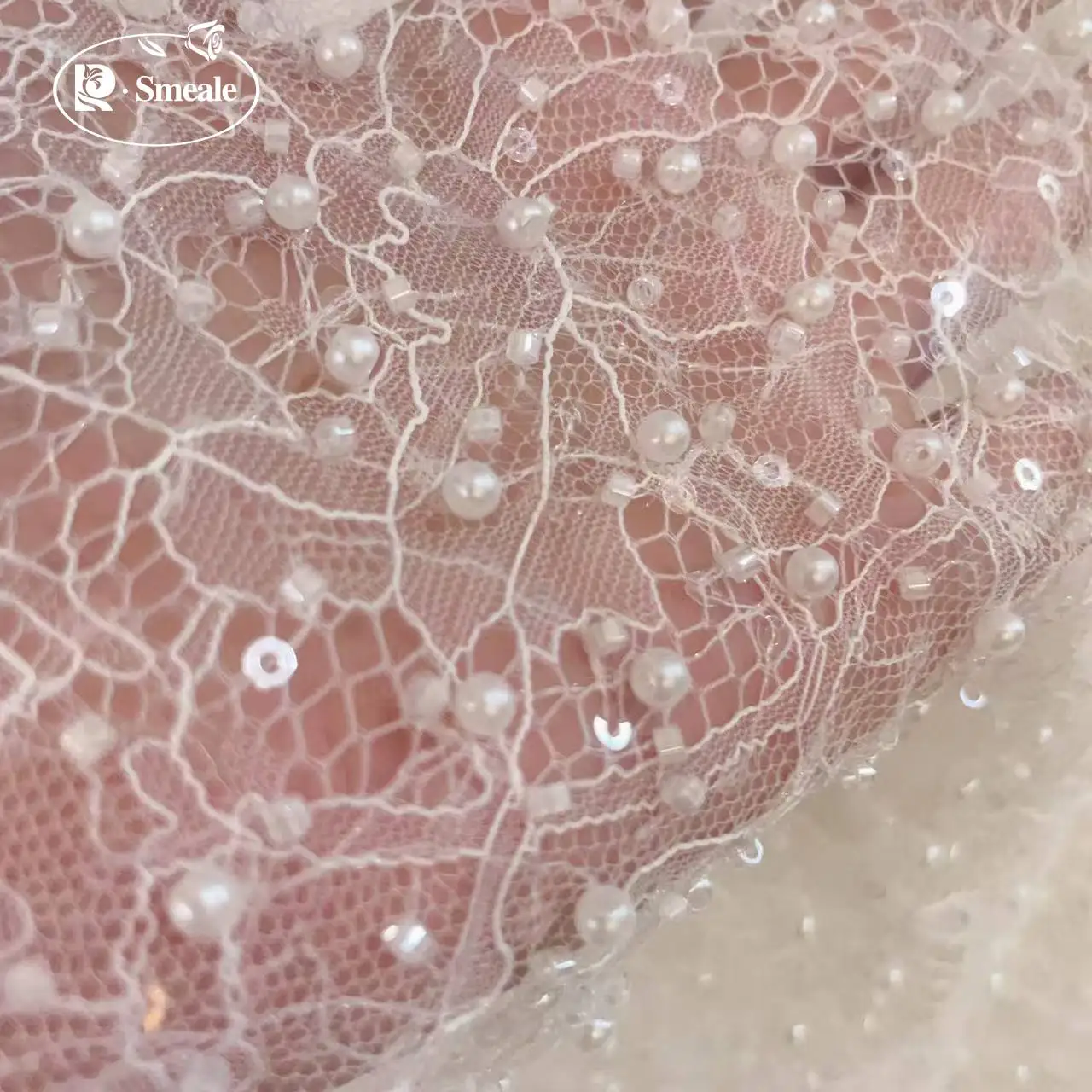 SMEALE White Beads Sequins Lace Fabric Luxury Evening Dress French Lace Bridal Wedding Fabric.fabrics for Sewing - AliExpress 15 SMEALE White Beads Sequins Lace Fabric Luxury Evening Dress French Lace Bridal Wedding Fabric.fabrics for Sewing - AliExpress 15