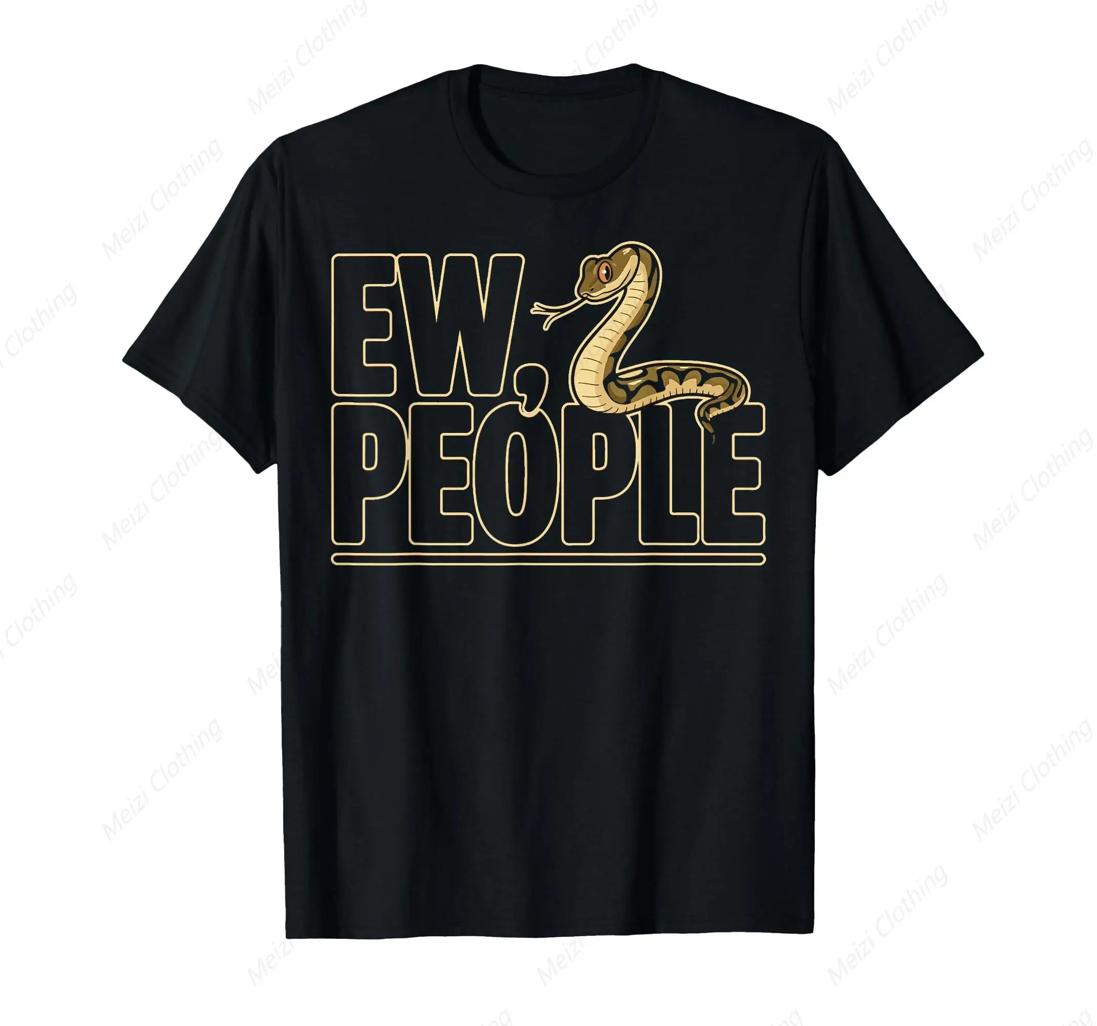 

Fun Pig Nosed Snake Reptile Printed Shirt Snake Reptile Enthusiast T-Shirt Cool And Fashionable Pure Cotton Clothes