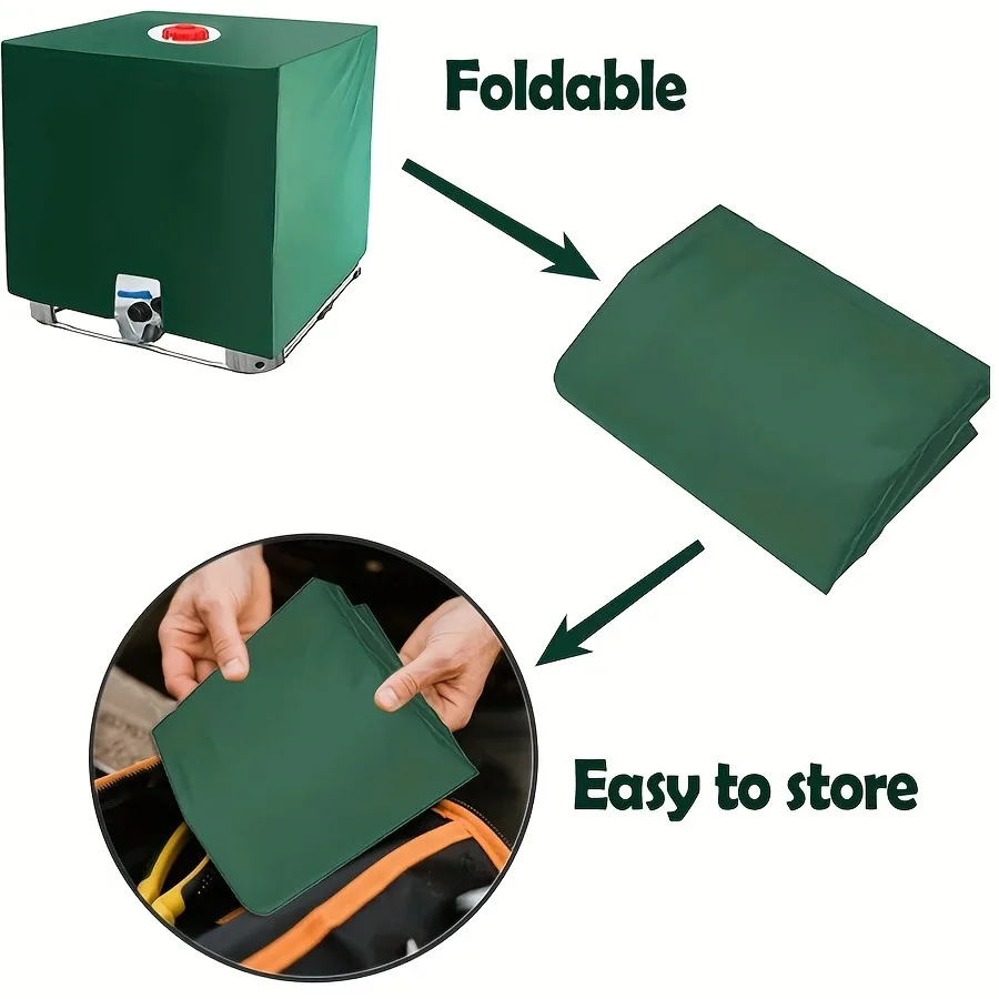 275 Gallon IBC Tote Cover Rugged Polyester Sun Shield for 1000L Garden Tank Outdoor Use