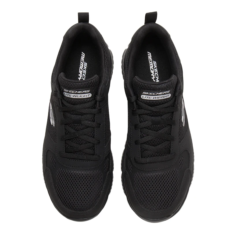 Skechers herenschoenen, sportschoenen, mesh ademende wandelschoenen, outdoor lichtgewicht slijtvaste lage vrijetijdsschoenen 8790230-Bbk