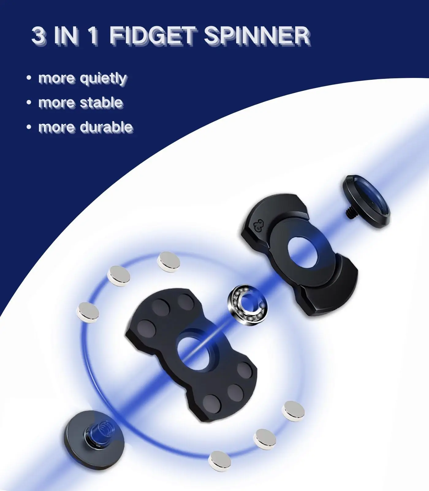 Juego múltiple deslizador magnético Fidget Spinner EDC juguetes antiestrés para adultos Spinner de mano TDAH ansiedad autismo alivio del estrés