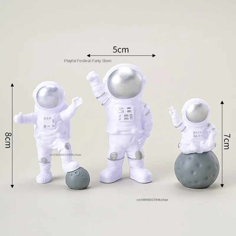 Astronaut Cake Topper Outer Space Birthday Decoration Boy Rocke Astronaut Cake Decoration Planet UFO Kid Party Tools Baby Shower