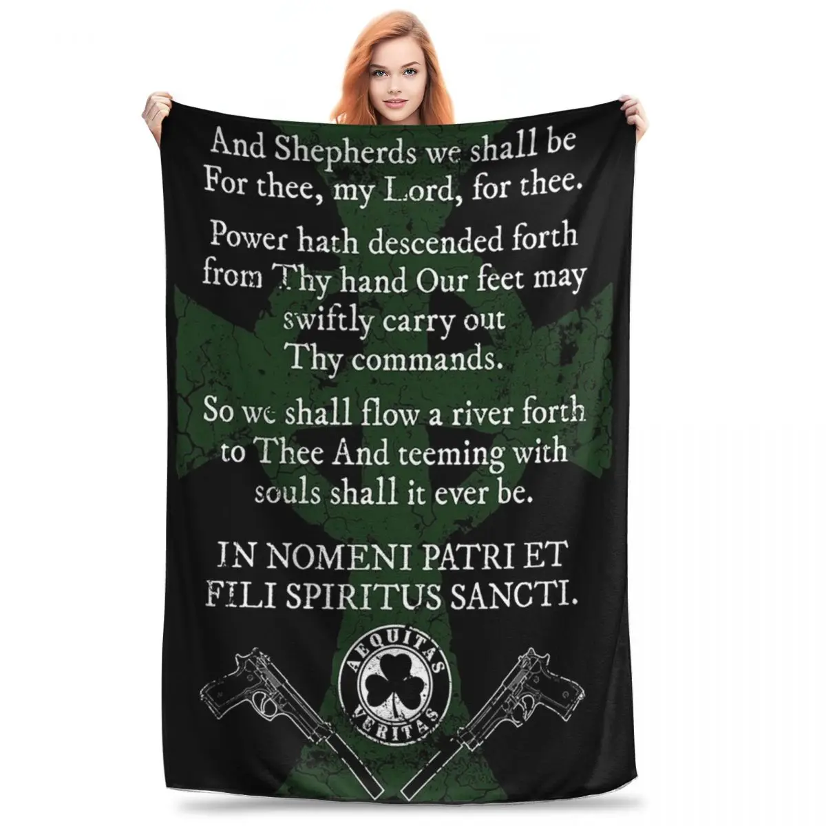 Boondock Saints Praye Blanket Flannel Multi-function Throw Blankets Sofa Throw Blanket For Couch Bedding Throws Bedspread Quilt