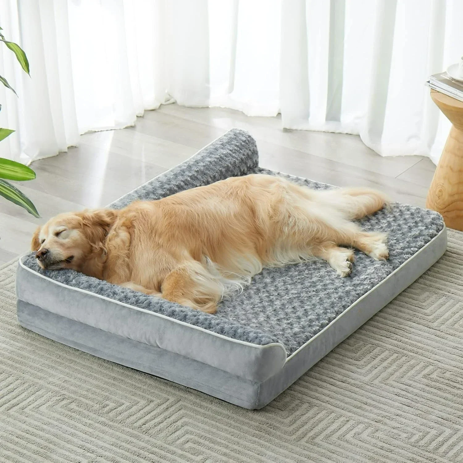 Orthopedic Dog Bed for Large Dogs Waterproof Sofa-Style Bed with Removable Washable Cover Non-Slip Base & Joint Support