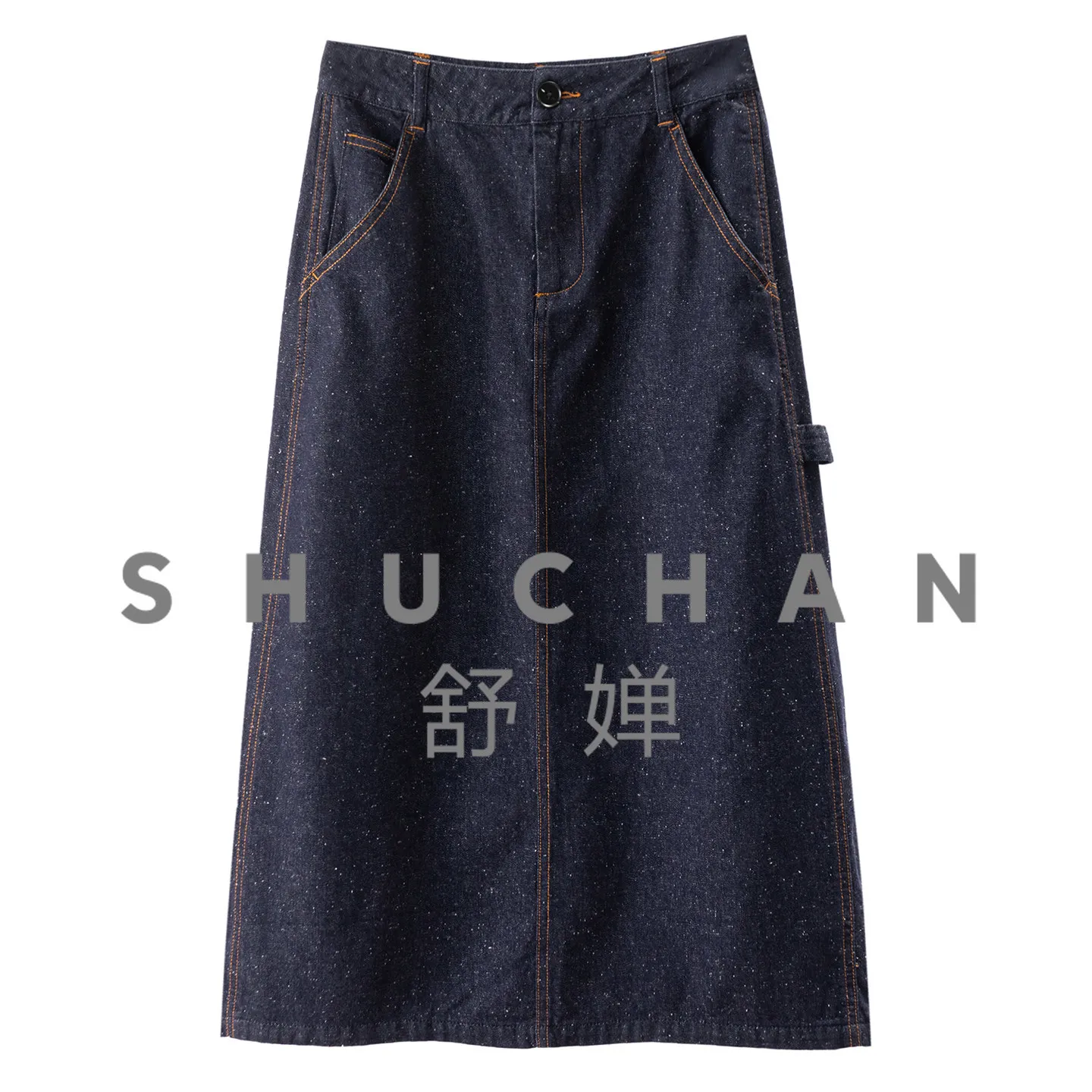 

A Word Micro-wrapped Hip Split Snowflake Denim Skirt 54L9 2026 New Summer Long Skirt for Women