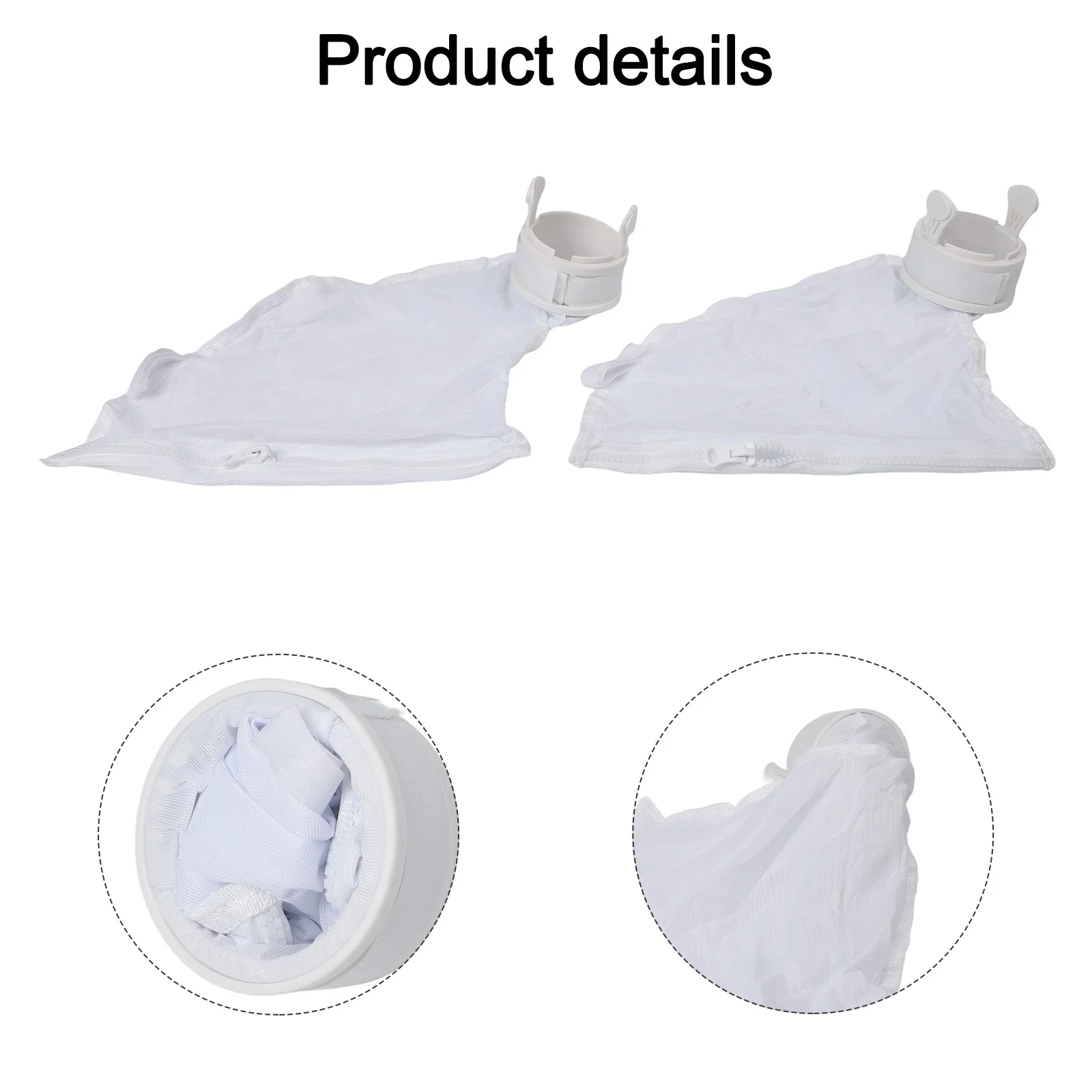 

High Capacity Debris Collection Bags Effective Cleaning Nylon Mesh Bags White Pool Cleaner Bags Tight Weave Fabric