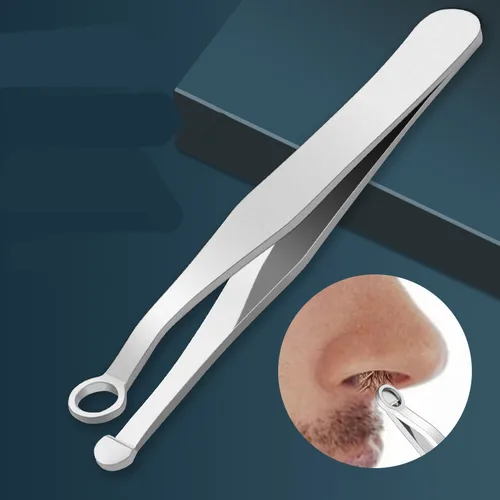 Pinzas universales para recortar el pelo de la nariz, de acero inoxidable, para cejas, nariz, corte de pelo, manicura, recorte Facial, tijeras de maquillaje