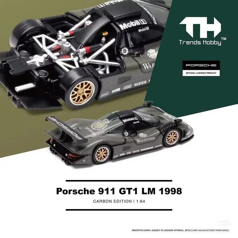 TH Porche 911 GT1 LM 1998 1:64 مقياس سبيكة يموت الصب نموذج مصغر سيارة تحصيل لعبة للكبار هدايا عيد الميلاد للبنين