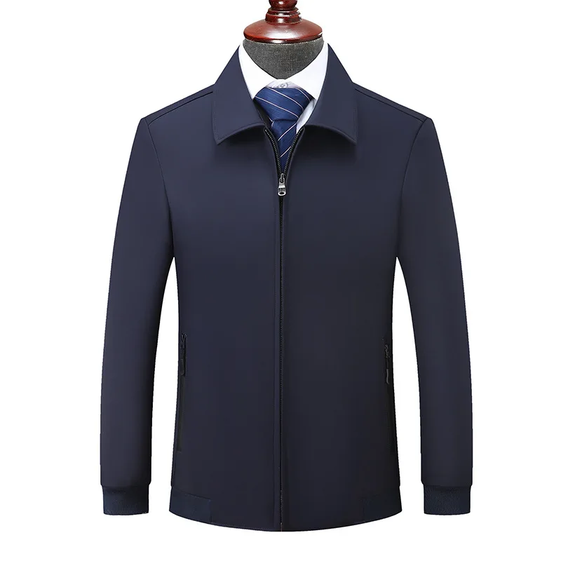 

Plus Size M-7XL Pop Spring Autumn Casual Men's Jackets Parka Solid Color Business Lapel Windbreaker Coats Outdoor Tops Clothing